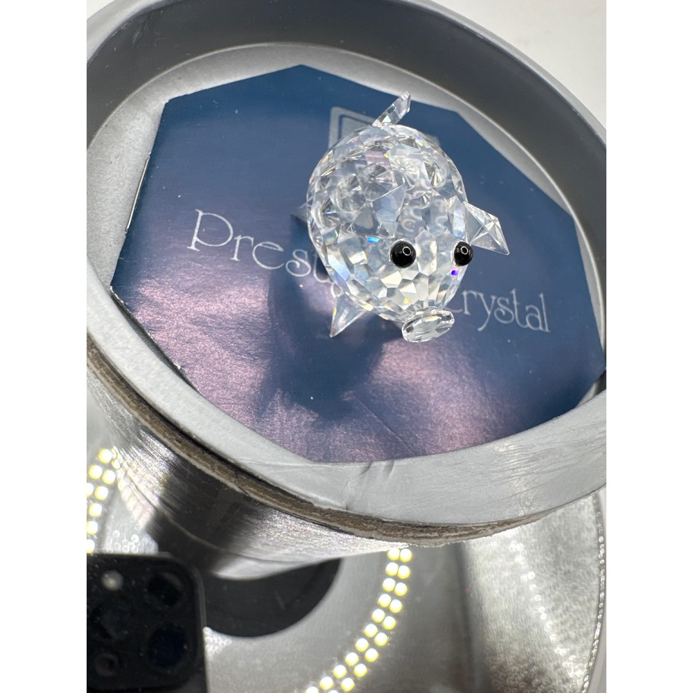 Vintage Swarovski Silver Crystal Pig 1" Austria 7638 NR 065 Retired With Box